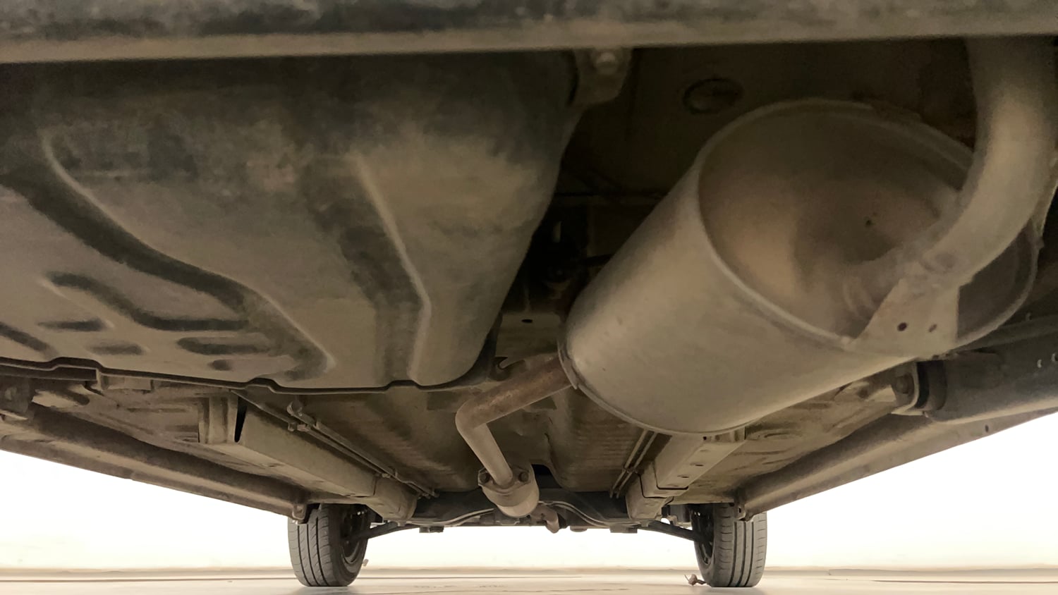 Used 2019 Maruti Suzuki Wagon R 1.0 VXI AMT Petrol Automatic extra REAR UNDERBODY VIEW (TAKEN FROM REAR)