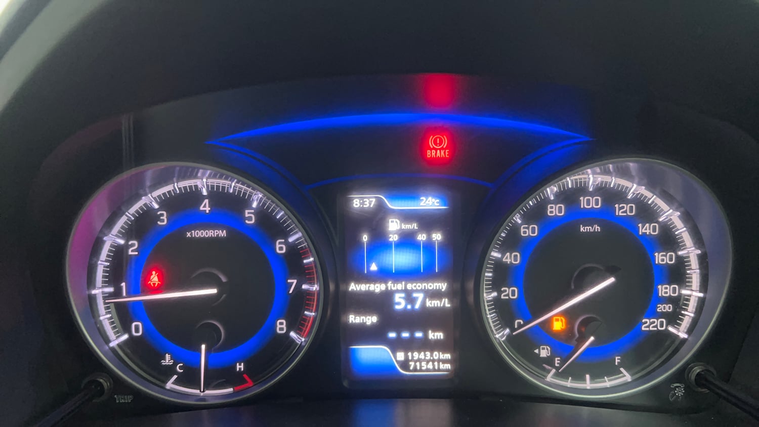 Used 2016 Maruti Suzuki Baleno Alpha 1.2 Petrol Manual interior CLUSTERMETER VIEW