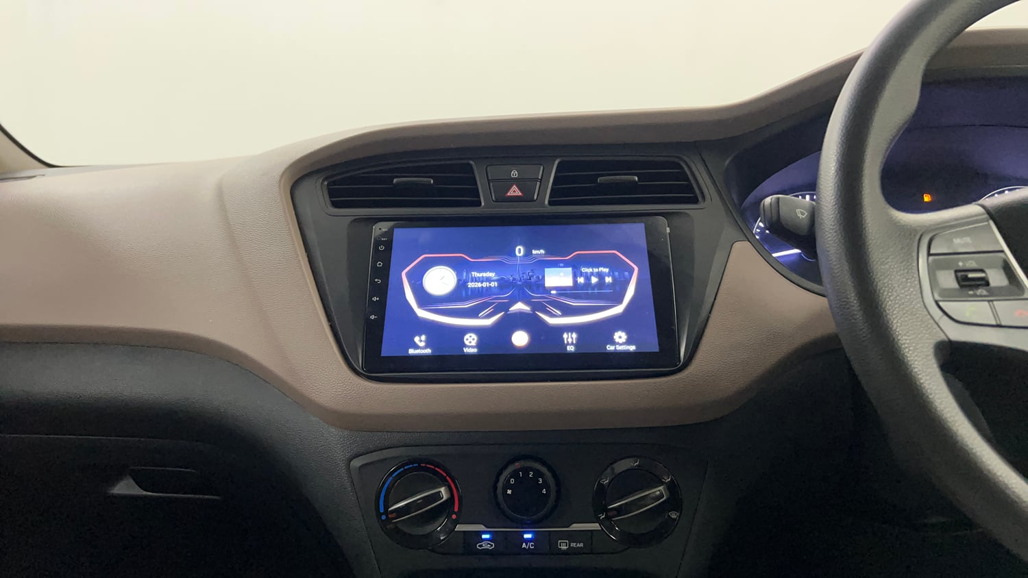 Used 2017 Hyundai Elite i20 Sportz 1.2 Petrol Manual interior MUSIC SYSTEM & AC CONTROL VIEW