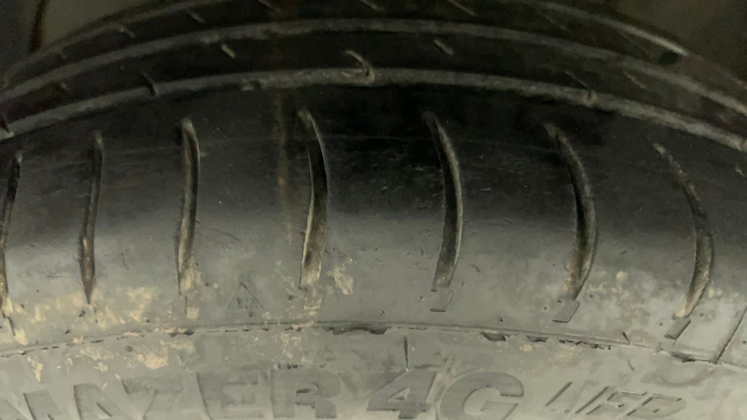 Used 2017 Tata Tiago Revotron XT Petrol Manual tyres LEFT FRONT TYRE TREAD VIEW