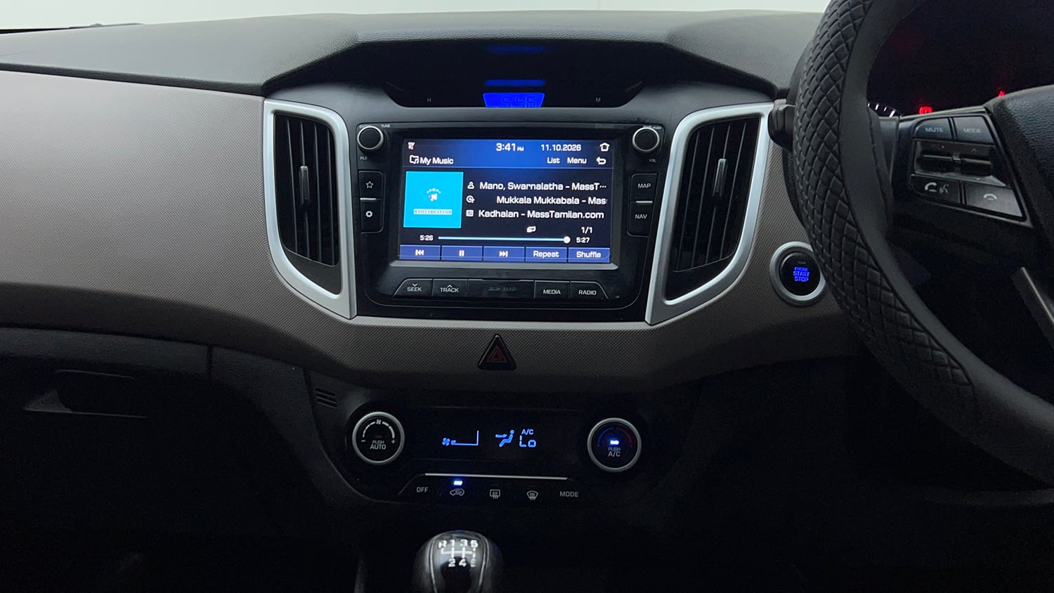 Used 2019 Hyundai Creta SX 1.6 (O) Executive Petrol Petrol Manual interior MUSIC SYSTEM & AC CONTROL VIEW