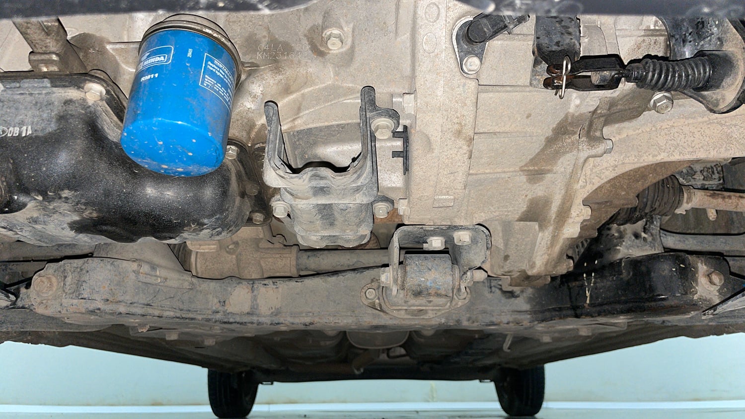 Used 2019 Hyundai Grand i10 Magna 1.2 Kappa VTVT Petrol Manual extra FRONT LEFT UNDERBODY VIEW