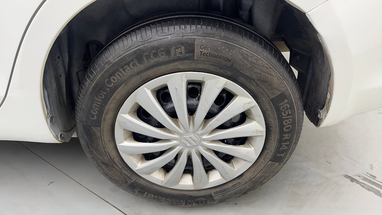 Used 2015 Maruti Suzuki Swift Dzire VXI Petrol Manual tyres LEFT REAR TYRE RIM VIEW