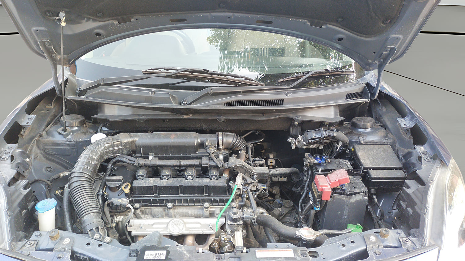 Used 2021 Maruti Suzuki Dzire ZXi Plus Petrol Manual engine ENGINE & BONNET OPEN FRONT VIEW