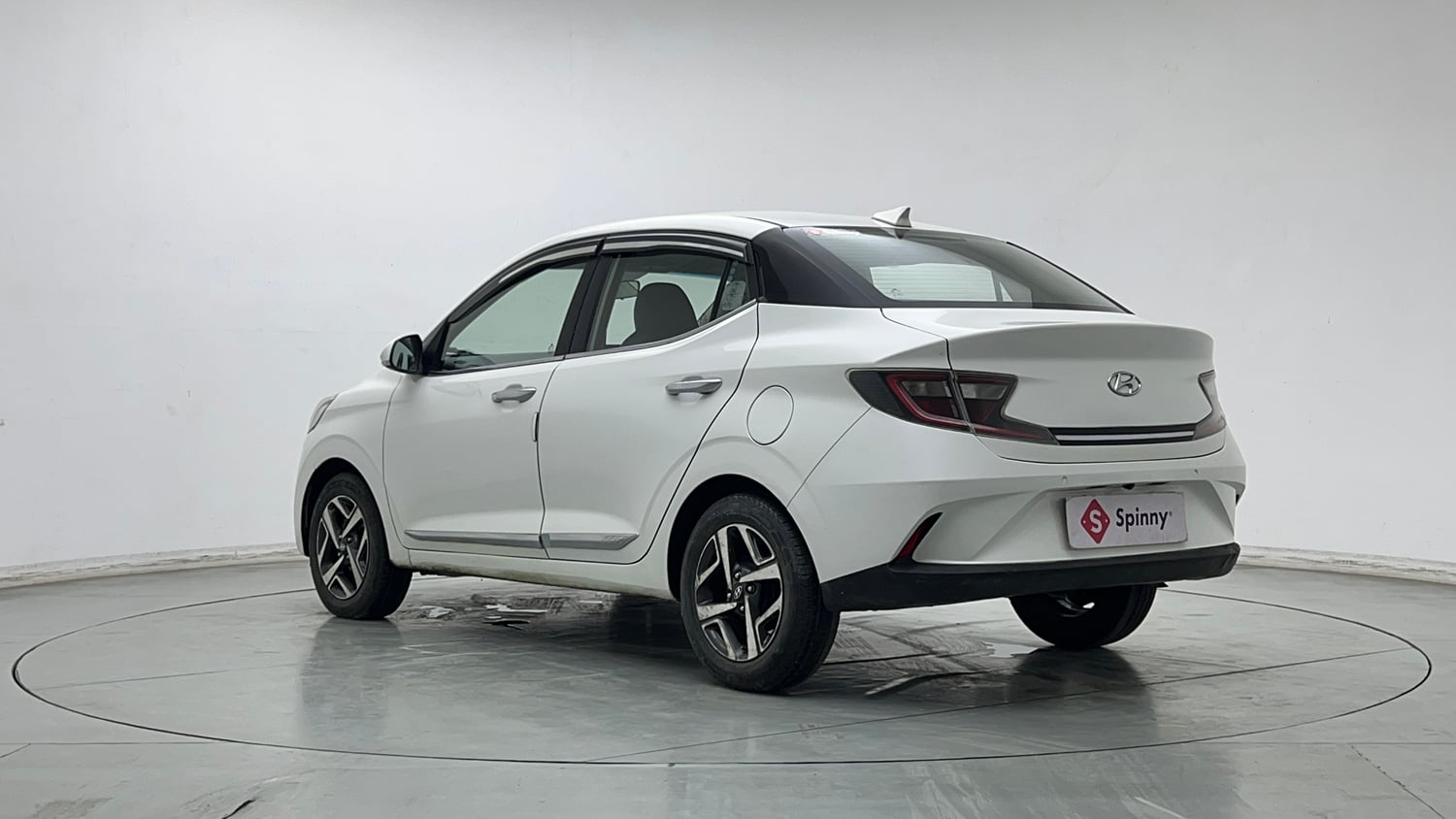 Used 2021 Hyundai Aura SX Plus 1.2 AMT Petrol Petrol Automatic exterior LEFT REAR CORNER VIEW
