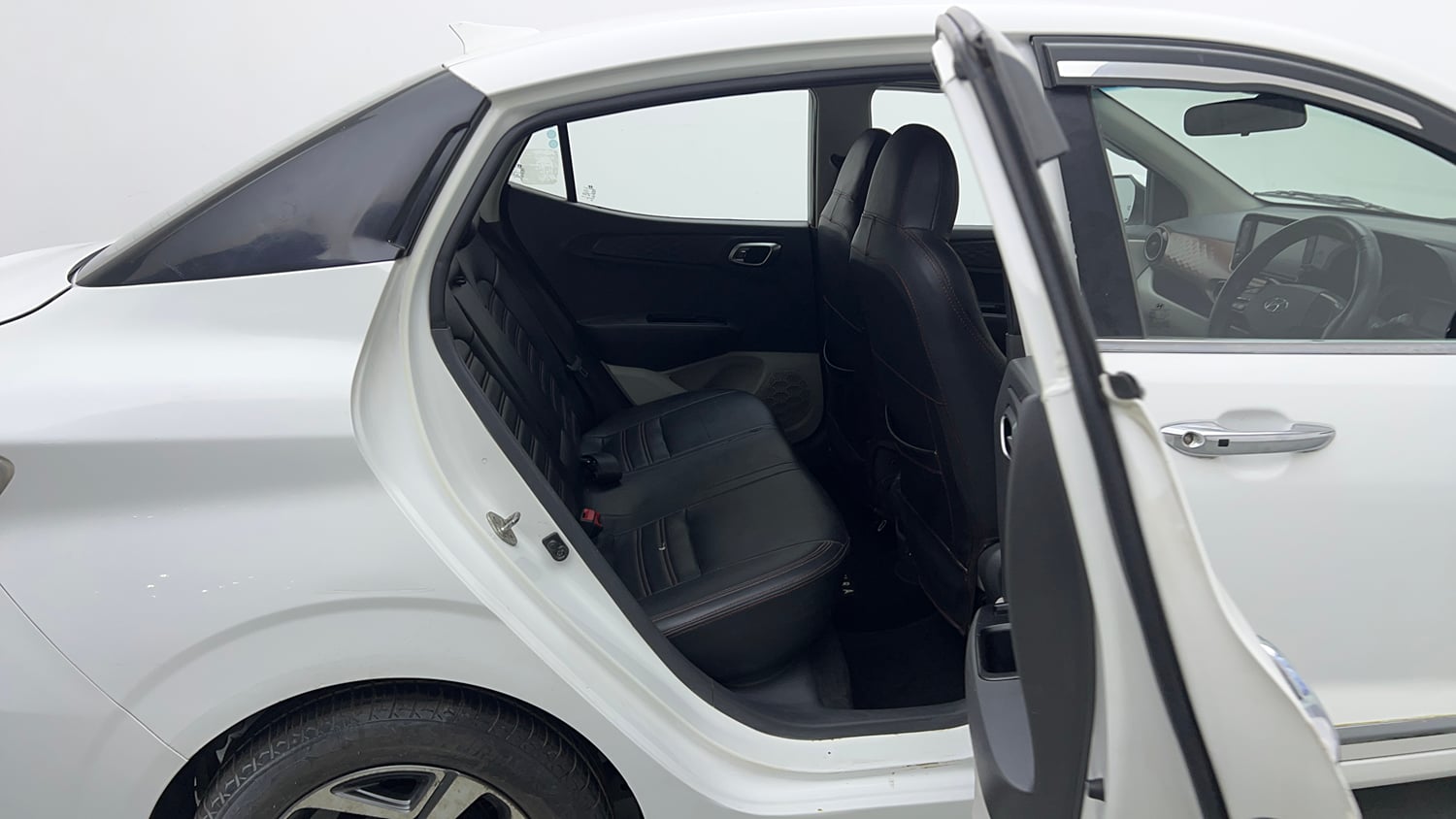Used 2021 Hyundai Aura SX Plus 1.2 AMT Petrol Petrol Automatic interior RIGHT SIDE REAR DOOR CABIN VIEW