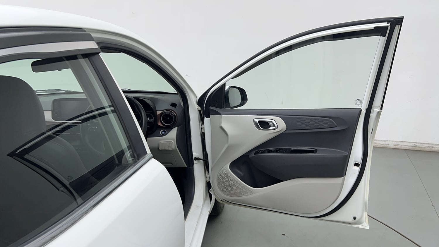 Used 2021 Hyundai Aura SX Plus 1.2 AMT Petrol Petrol Automatic interior RIGHT FRONT DOOR OPEN VIEW