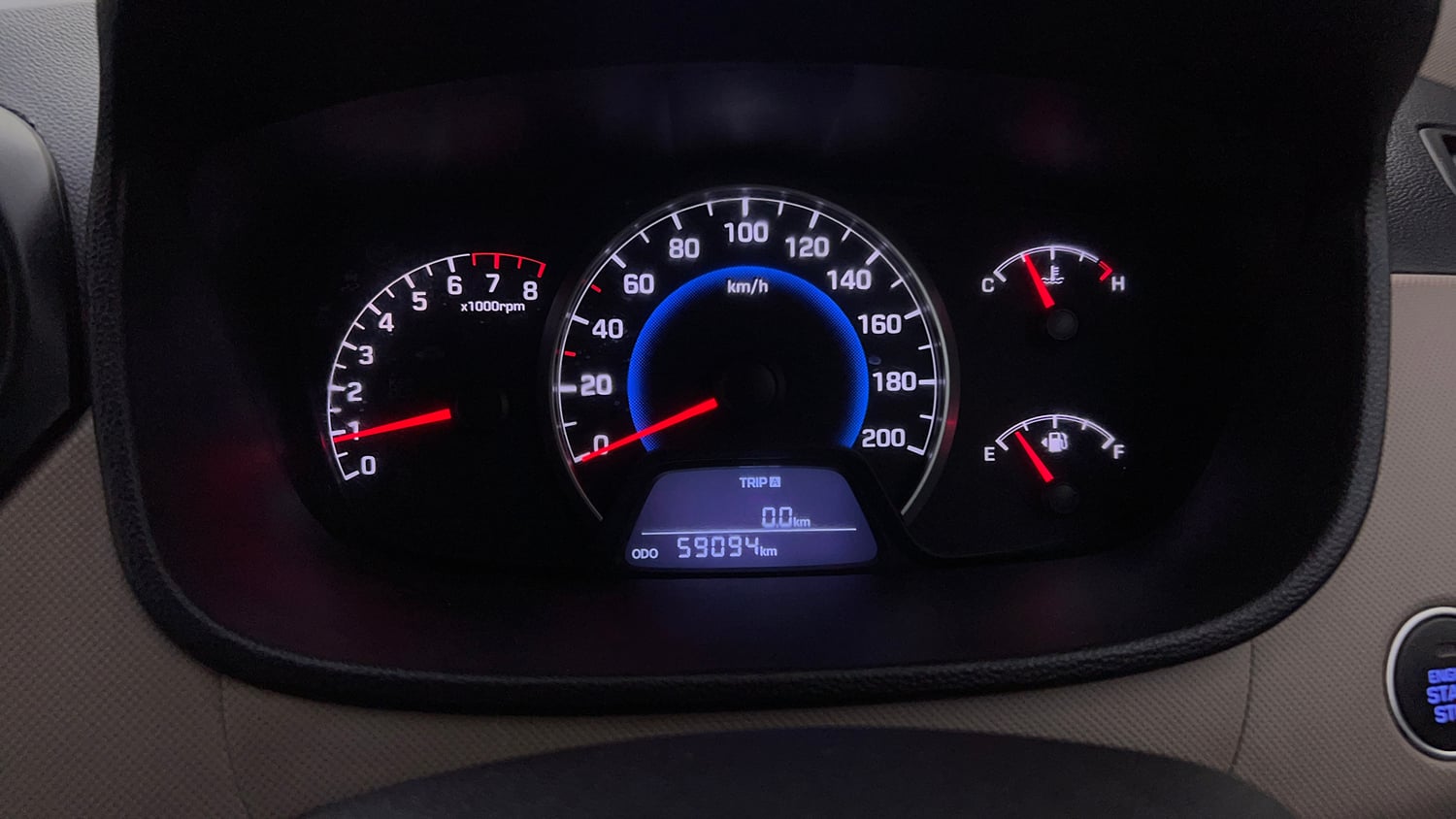 Used 2013 Hyundai Grand i10 Sportz 1.2 Kappa VTVT Petrol Manual interior CLUSTERMETER VIEW