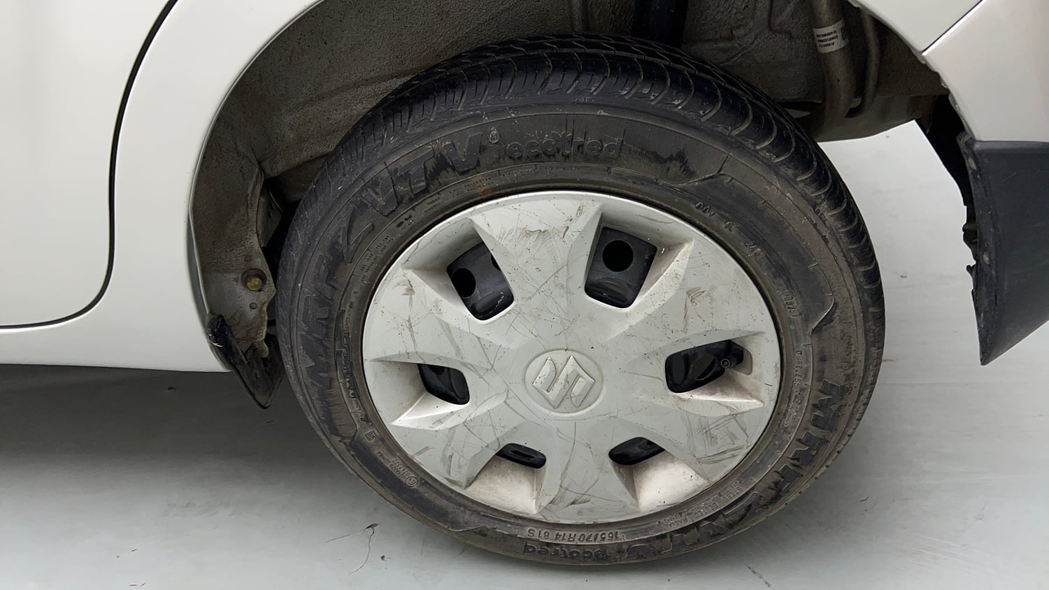 Used 2023 Maruti Suzuki Wagon R VXI 1.0 Petrol Manual tyres LEFT REAR TYRE RIM VIEW