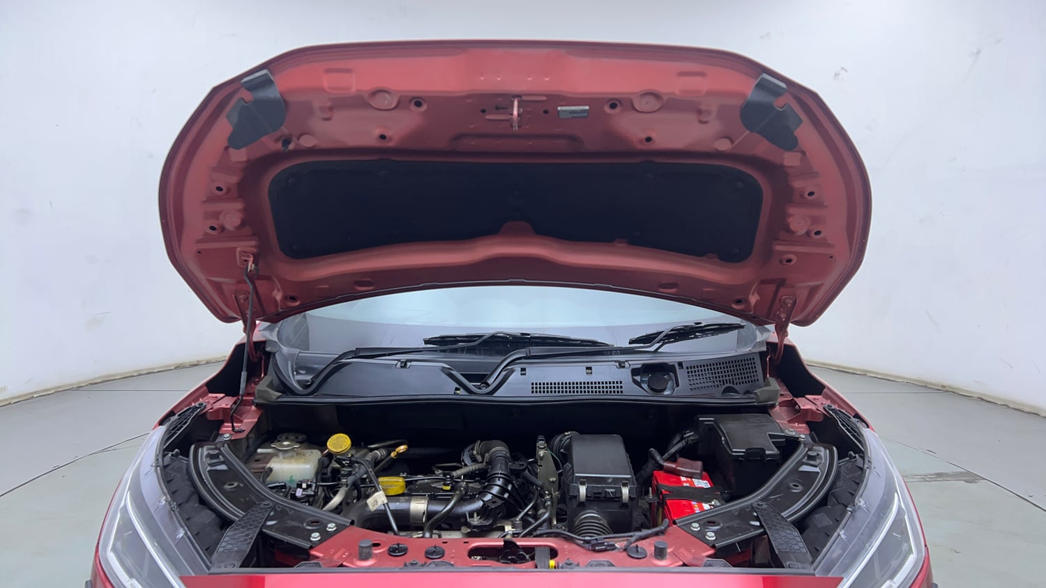 Used 2023 Nissan Magnite XV Premium Turbo CVT Dual Tone Petrol Automatic engine ENGINE & BONNET OPEN FRONT VIEW