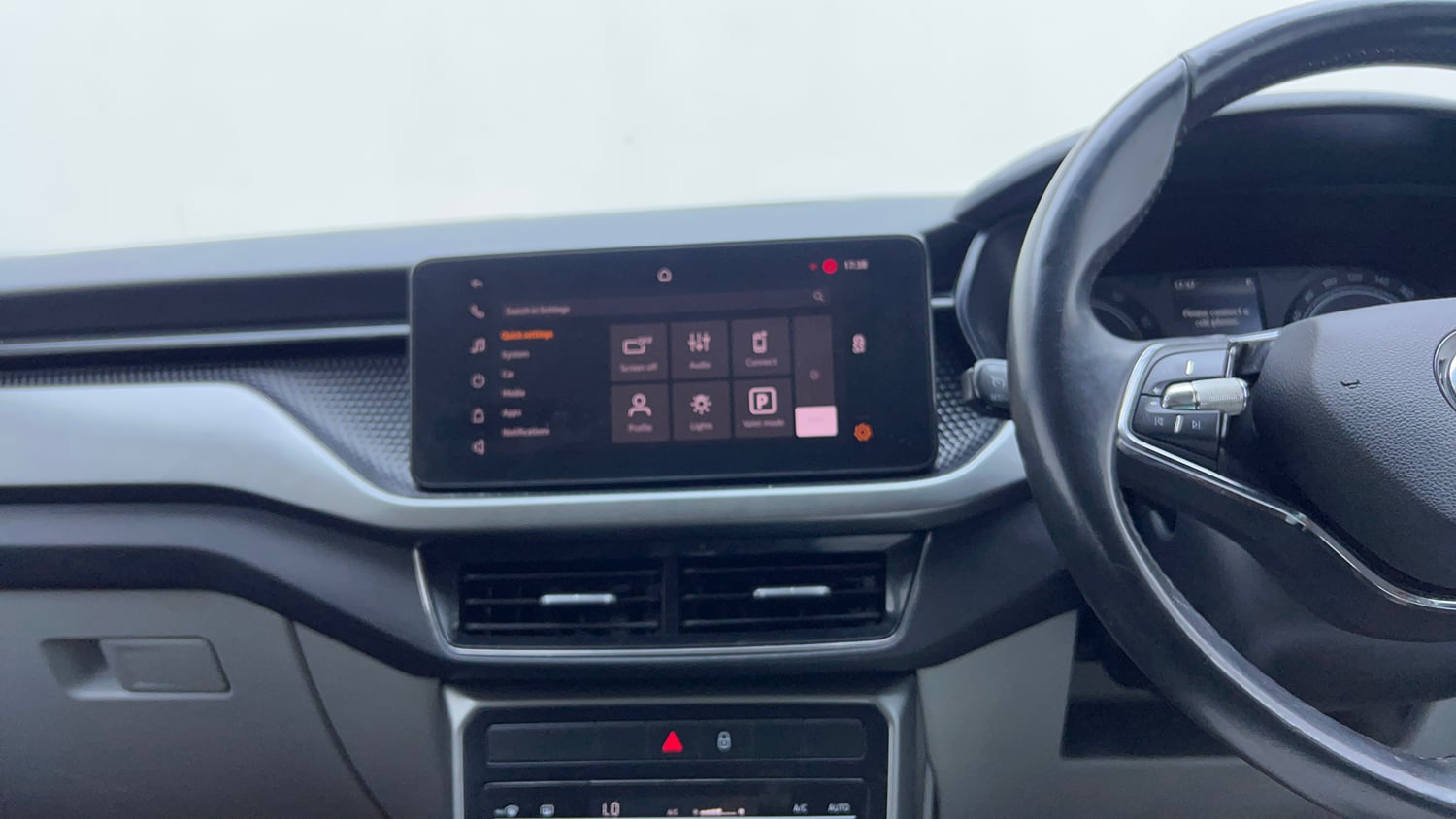 Used 2021 Skoda Kushaq Ambition 1.0L TSI AT Petrol Automatic interior MUSIC SYSTEM & AC CONTROL VIEW