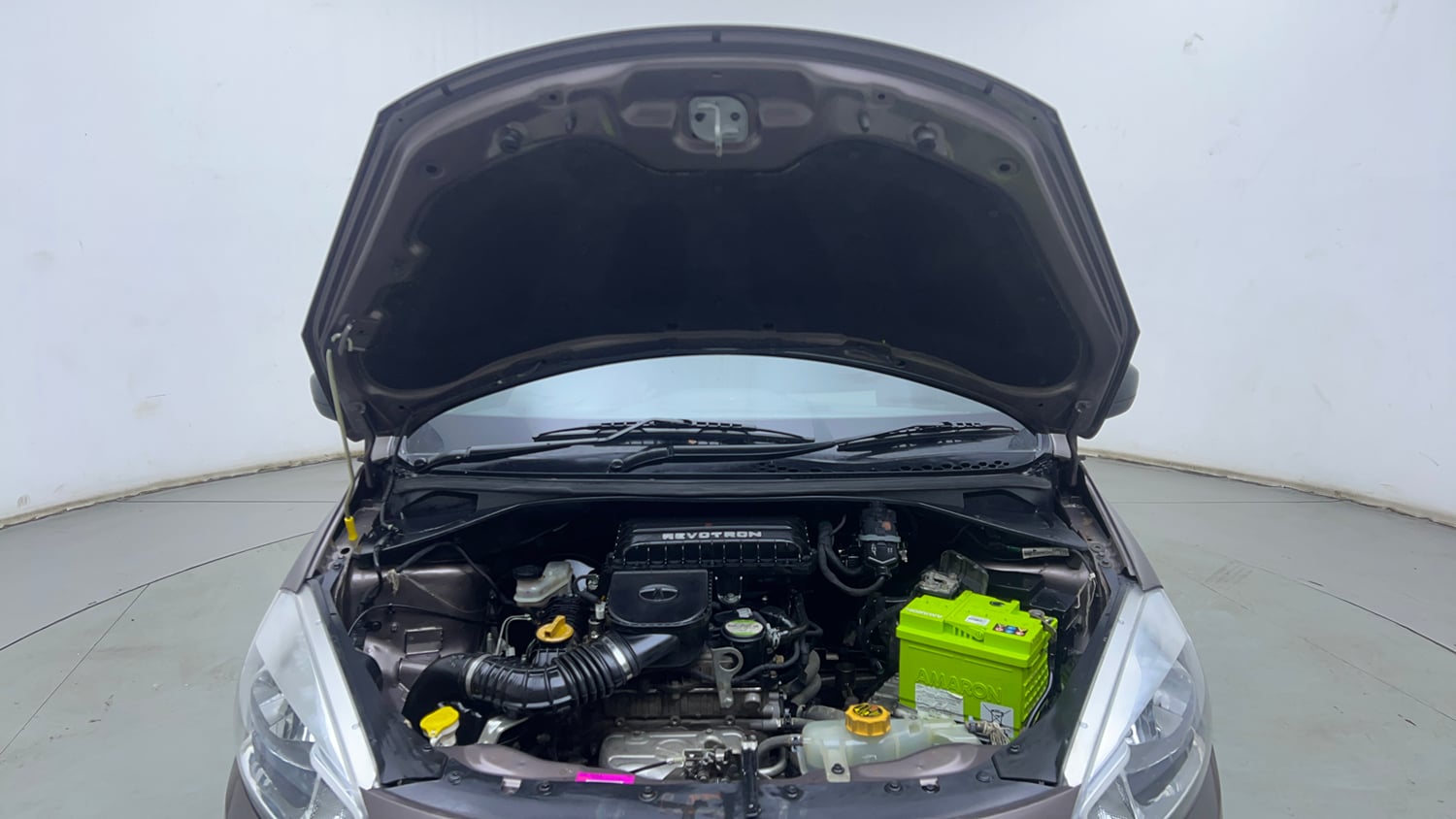 Used 2016 Tata Tiago Revotron XM Petrol Manual engine ENGINE & BONNET OPEN FRONT VIEW