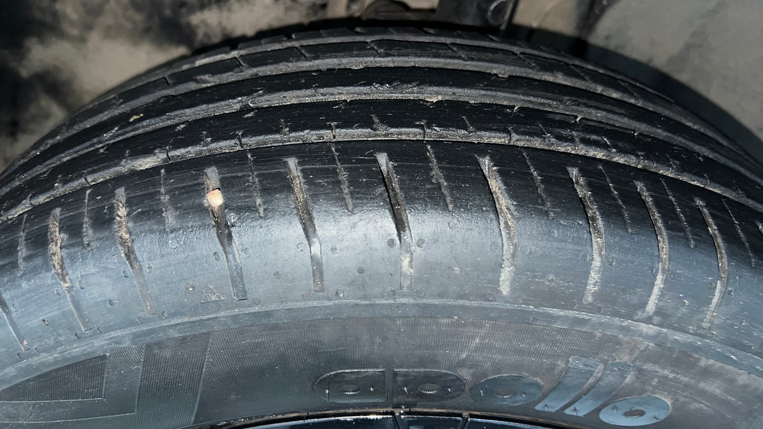 Used 2022 Tata Punch Adventure MT Petrol Manual tyres LEFT FRONT TYRE TREAD VIEW