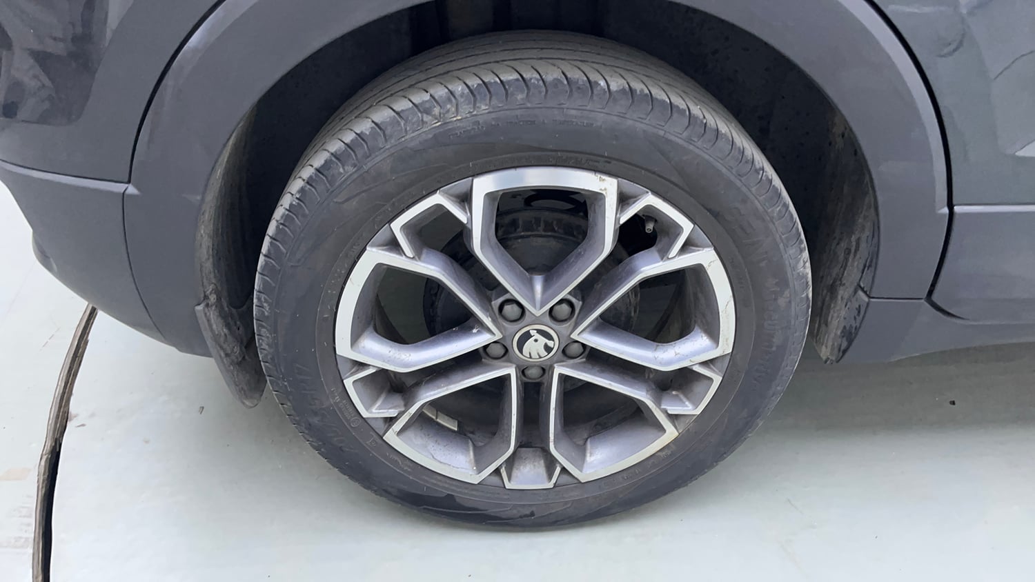 Used 2023 Skoda Kushaq Style 1.0L TSI MT Petrol Manual tyres RIGHT REAR TYRE RIM VIEW
