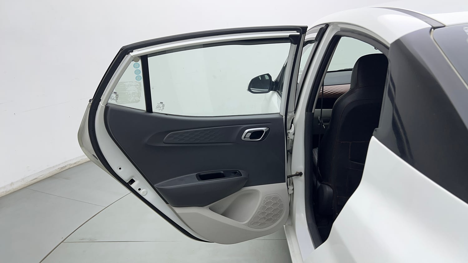 Used 2021 Hyundai Aura SX Plus 1.2 AMT Petrol Petrol Automatic interior LEFT REAR DOOR OPEN VIEW
