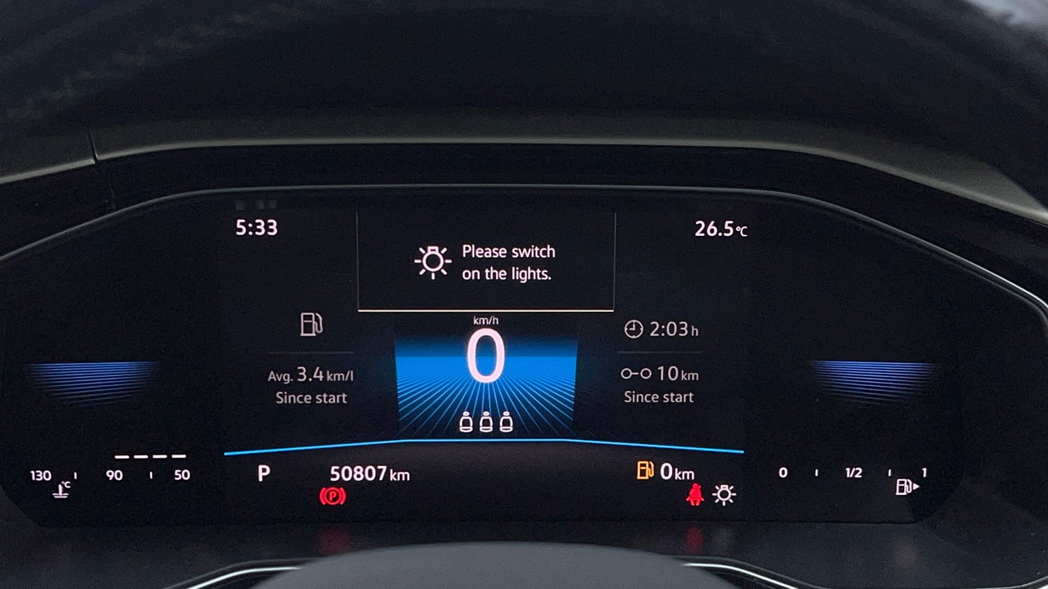 Used 2025 Volkswagen Virtus Topline 1.0 TSI AT Petrol Automatic interior CLUSTERMETER VIEW