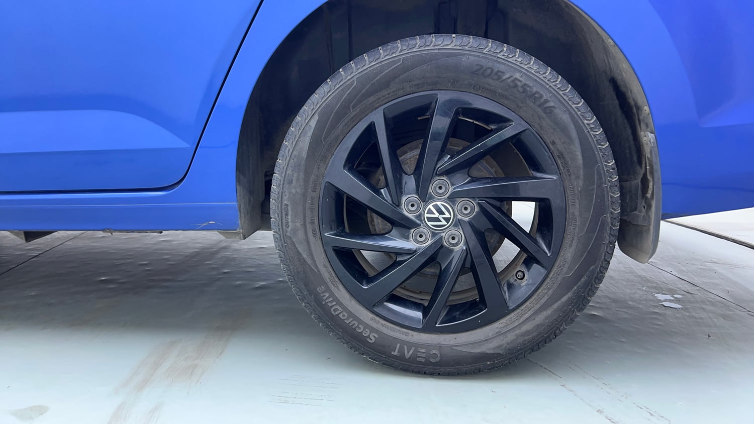 Used 2023 Volkswagen Virtus GT Plus 1.5 TSI EVO DSG Petrol Automatic tyres LEFT REAR TYRE RIM VIEW