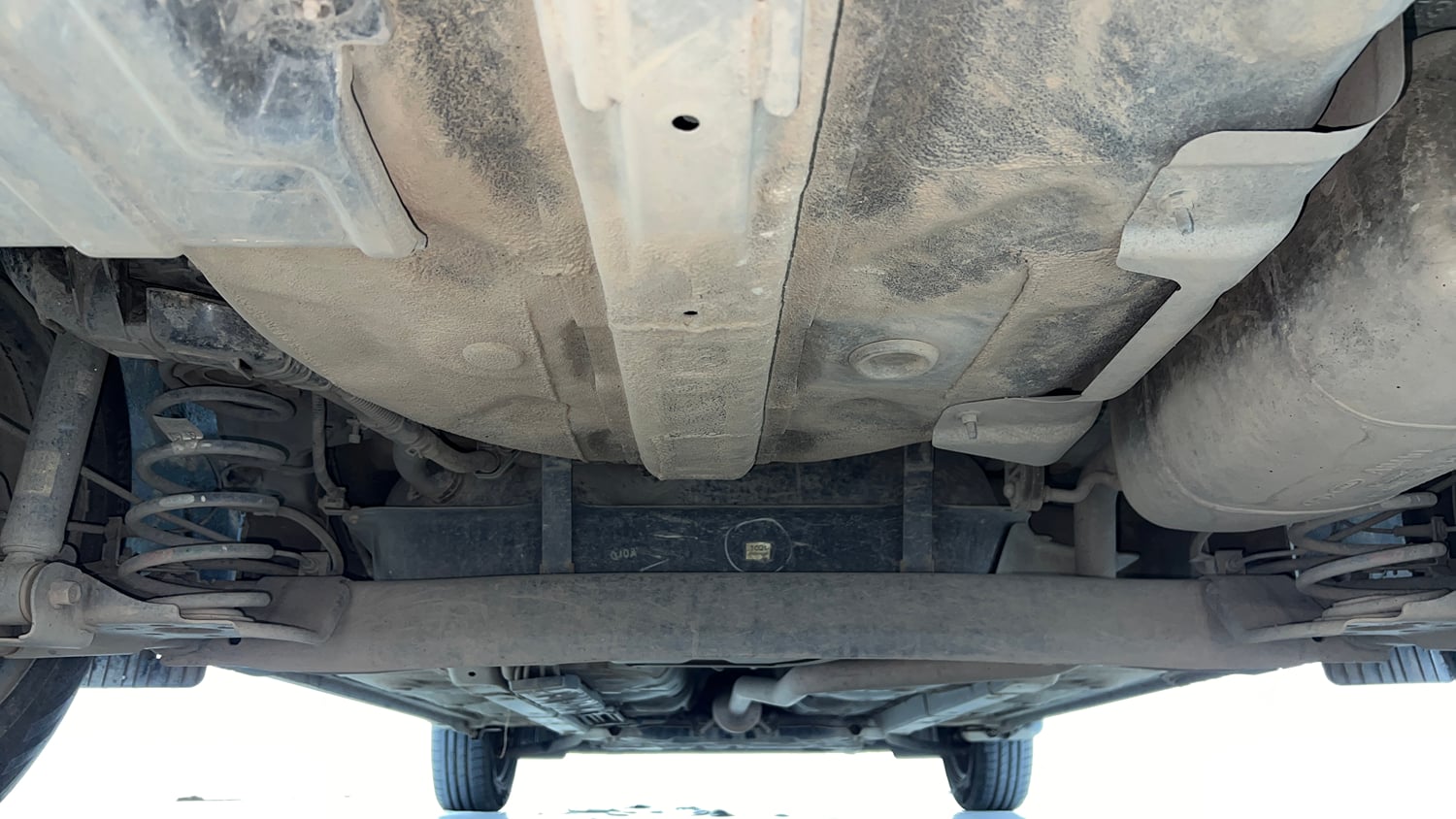 Used 2021 Hyundai Aura S 1.2 CNG Cng Manual extra REAR UNDERBODY VIEW (TAKEN FROM REAR)