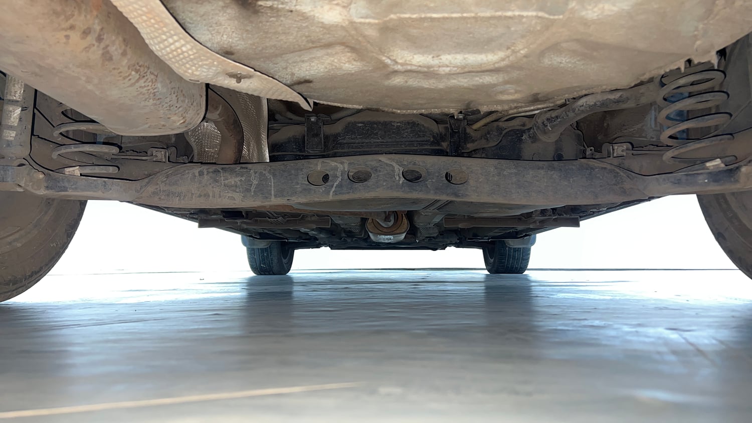 Used 2023 Volkswagen Virtus GT Plus 1.5 TSI EVO DSG Petrol Automatic extra REAR UNDERBODY VIEW (TAKEN FROM REAR)
