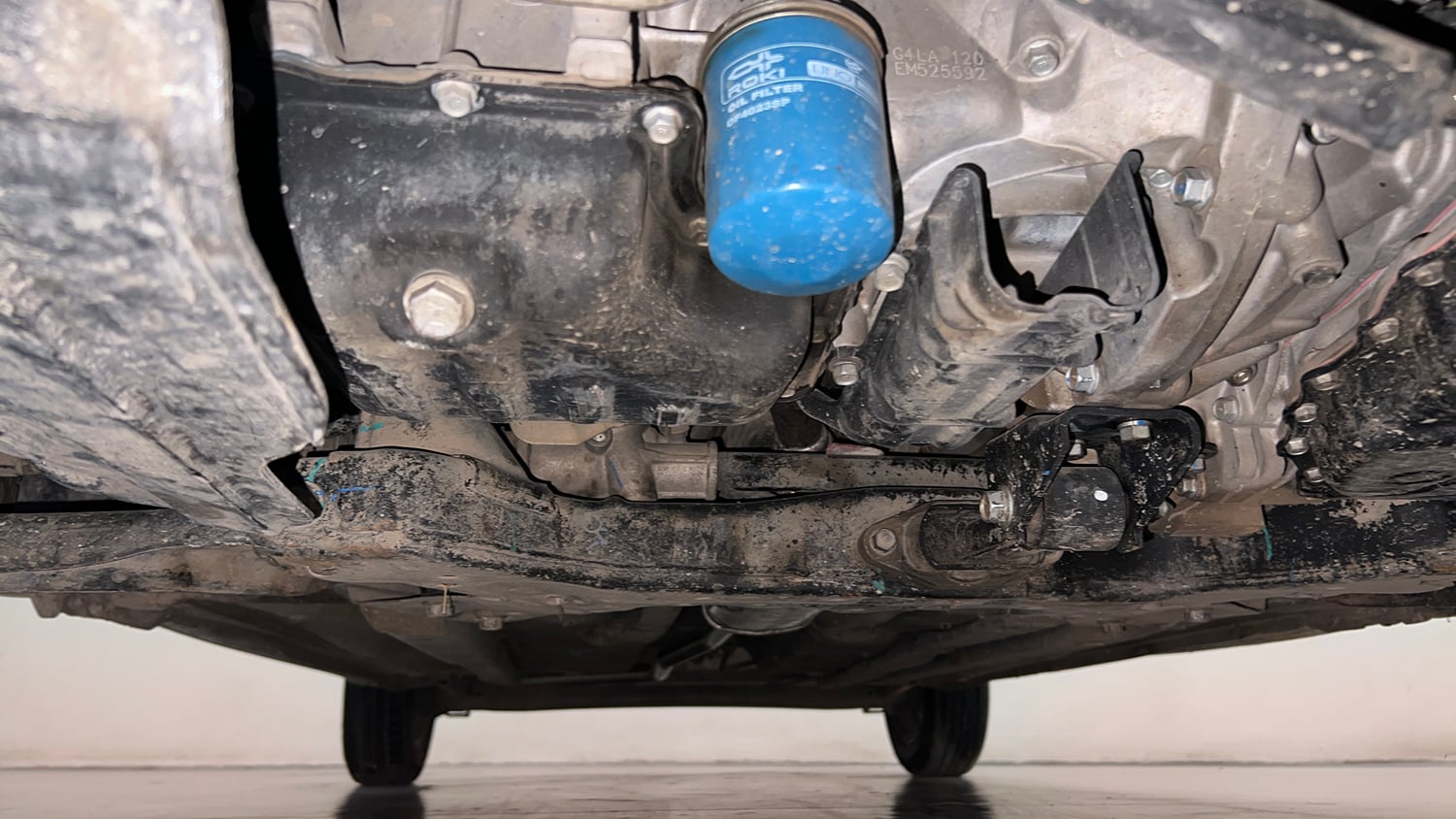 Used 2015 Hyundai Grand i10 Asta AT 1.2 Kappa VTVT Petrol Automatic extra FRONT LEFT UNDERBODY VIEW