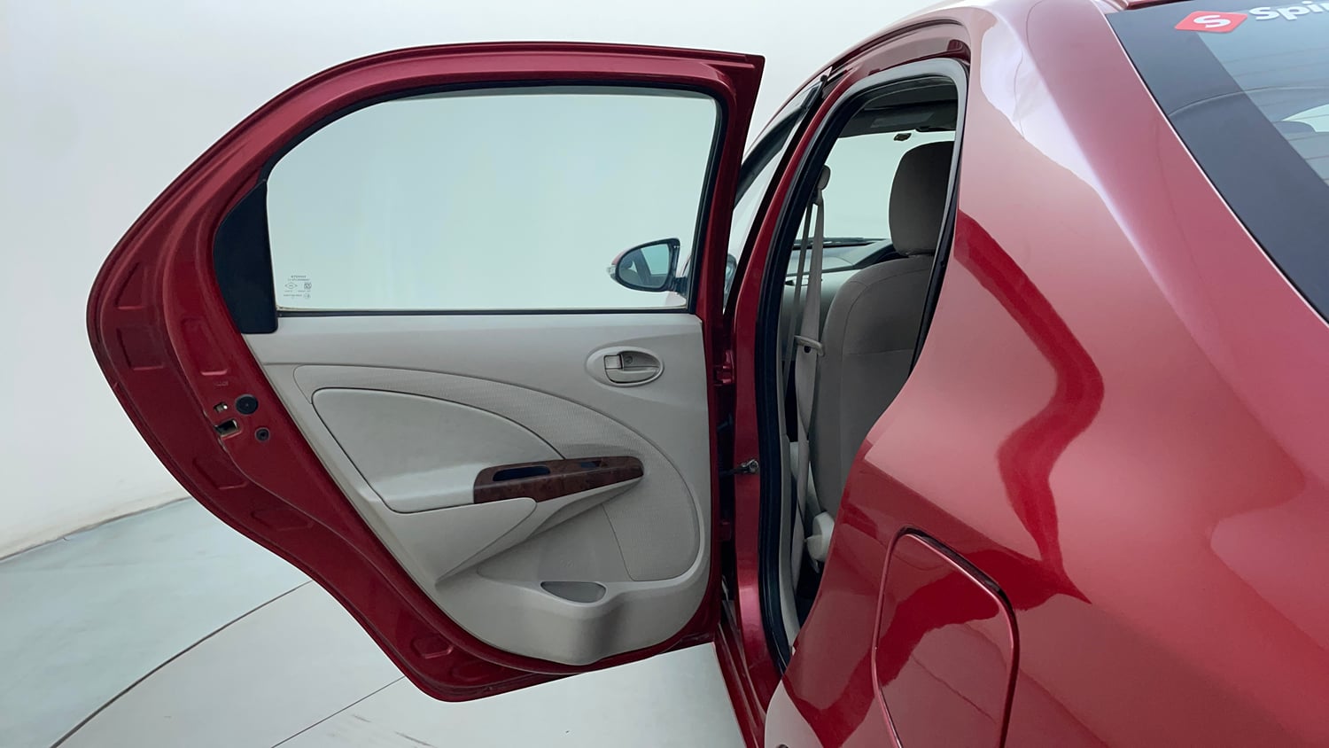 Used 2013 Toyota Etios V Petrol Manual interior LEFT REAR DOOR OPEN VIEW