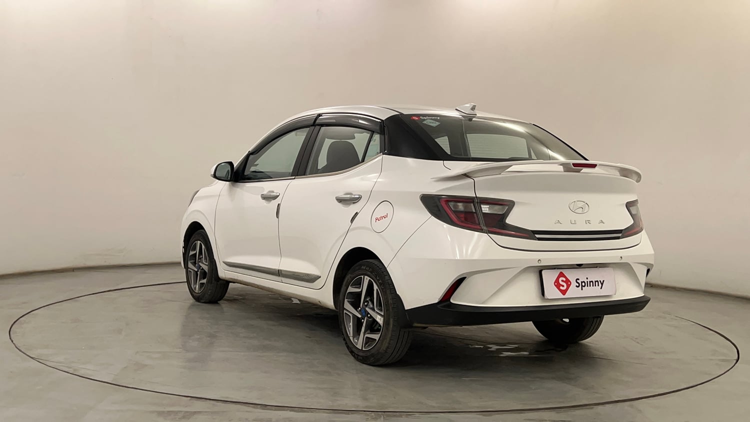 Used 2023 Hyundai Aura SX 1.2 CNG Cng Manual exterior LEFT REAR CORNER VIEW