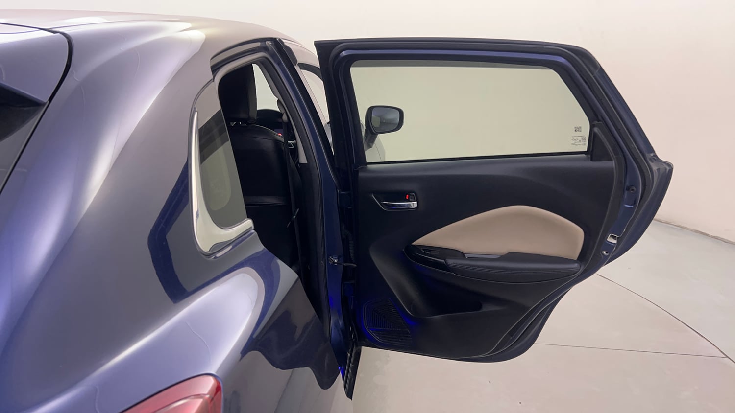 Used 2022 Toyota Glanza G Petrol Manual interior RIGHT REAR DOOR OPEN VIEW