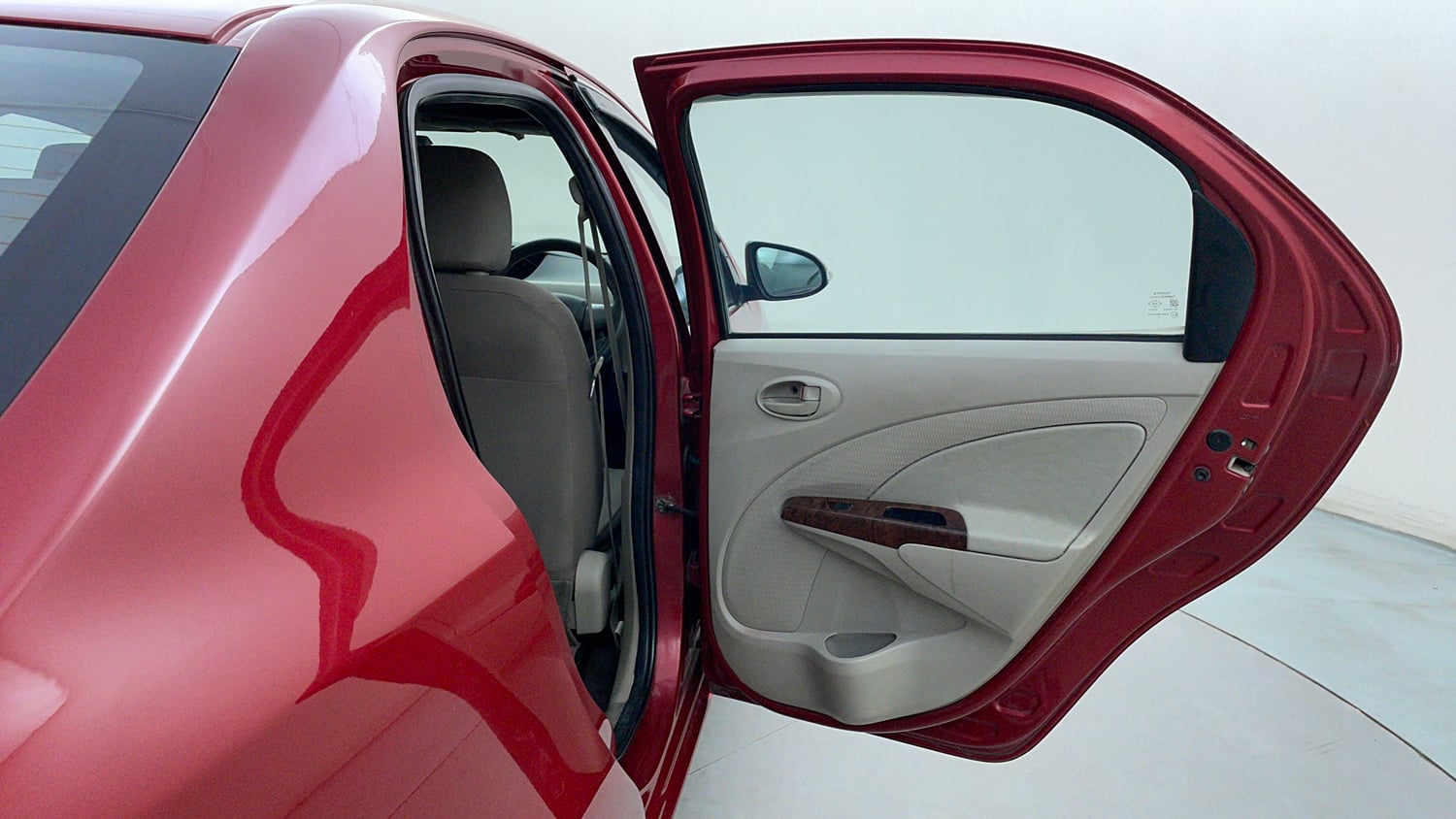 Used 2013 Toyota Etios V Petrol Manual interior RIGHT REAR DOOR OPEN VIEW