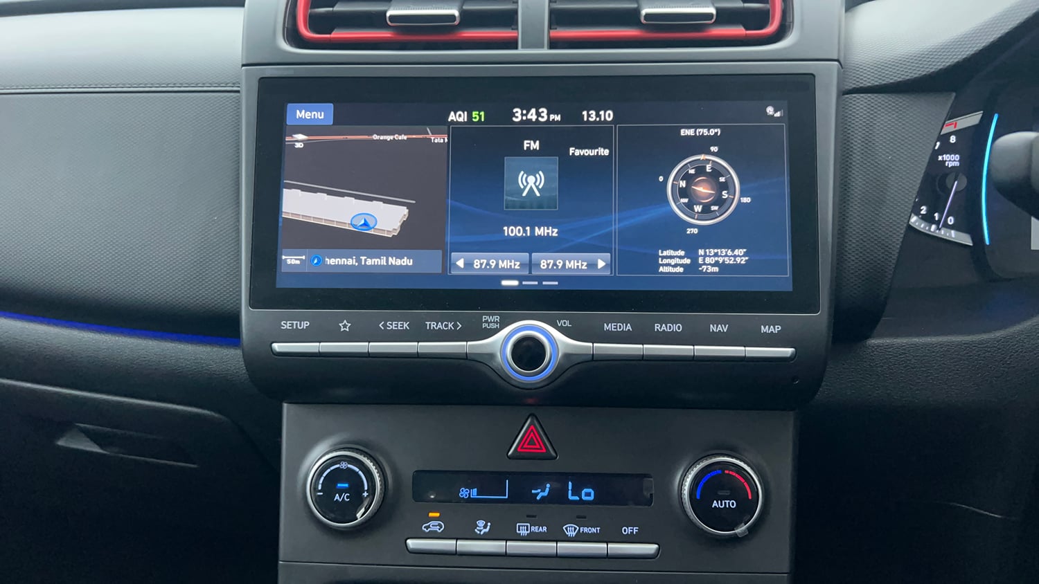 Used 2020 Hyundai Creta SX (O) 1.4 Turbo 7 DCT Petrol Automatic interior MUSIC SYSTEM & AC CONTROL VIEW
