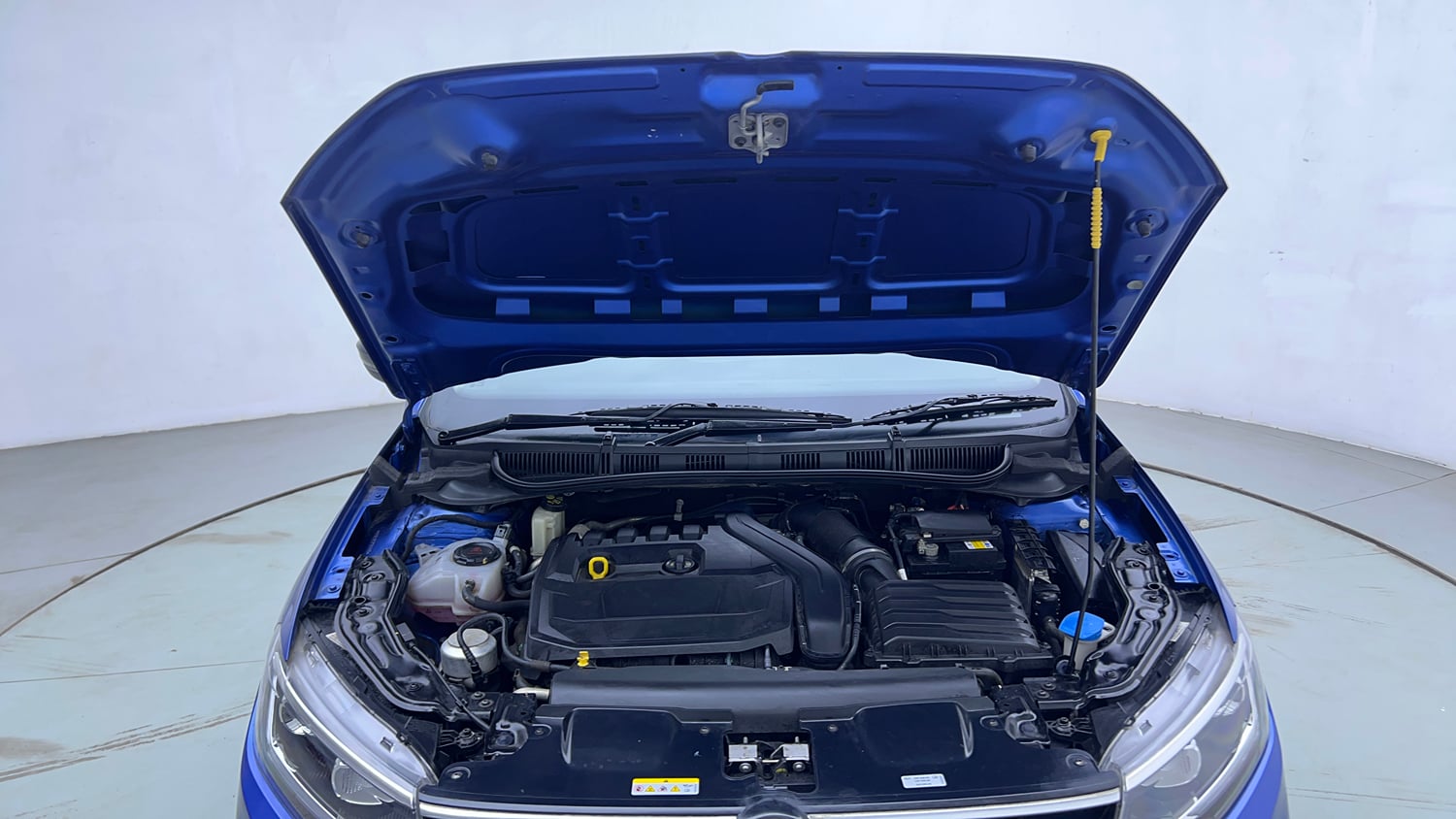 Used 2023 Volkswagen Virtus GT Plus 1.5 TSI EVO DSG Petrol Automatic engine ENGINE & BONNET OPEN FRONT VIEW