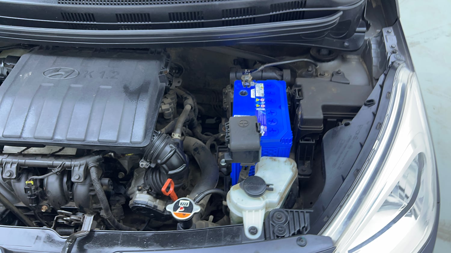 Used 2015 Hyundai Grand i10 Asta AT 1.2 Kappa VTVT Petrol Automatic engine ENGINE LEFT SIDE VIEW