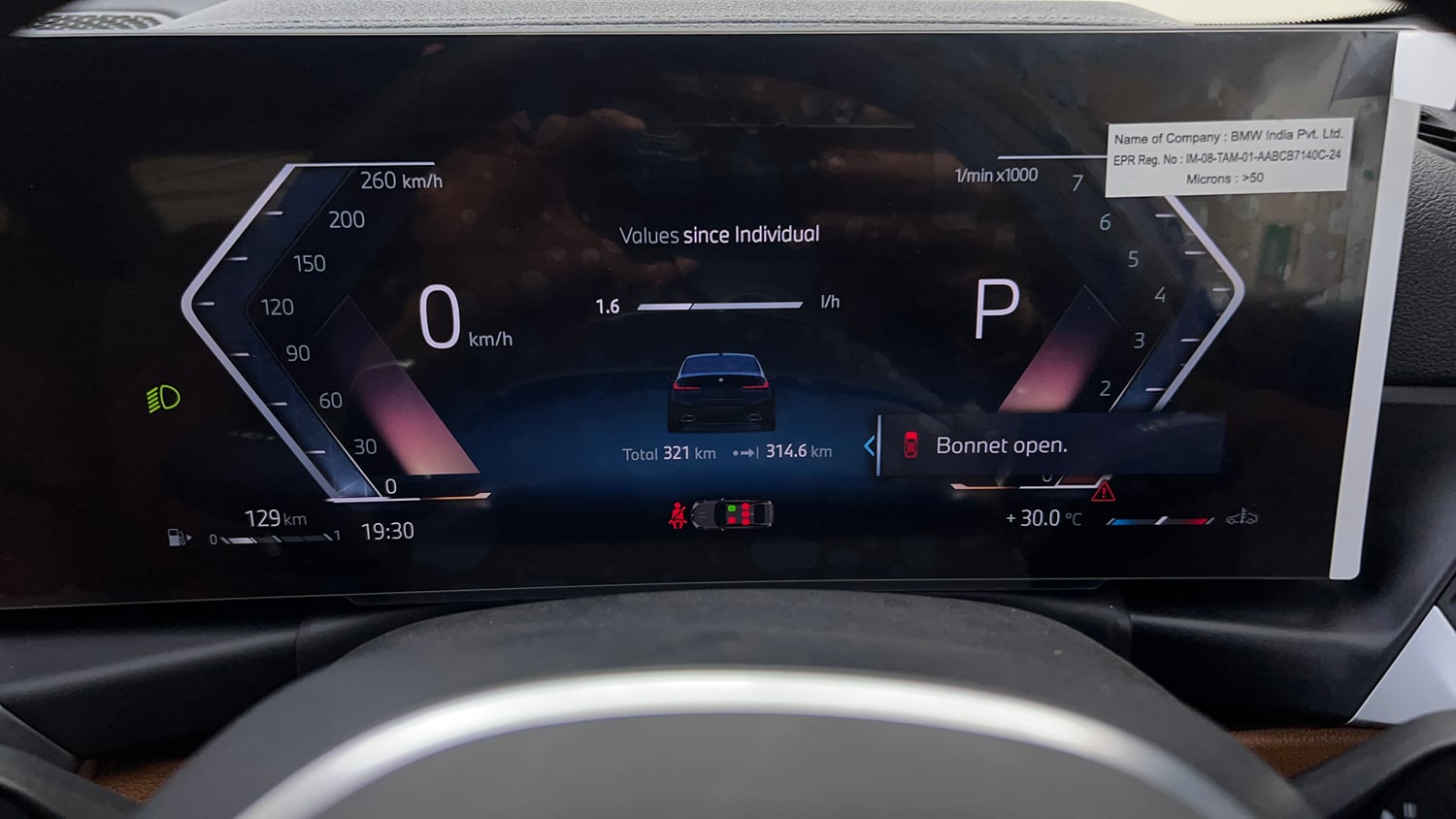 Used 2025 BMW 3 Series Gran Limousine 330Li M Sport Petrol Automatic interior CLUSTERMETER VIEW