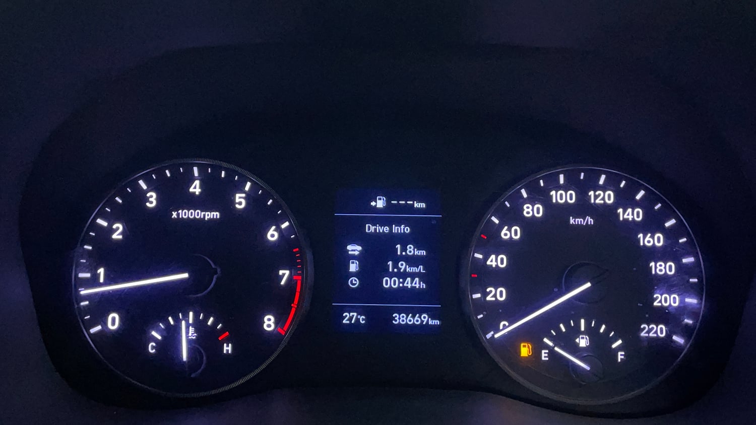Used 2019 Hyundai Verna SX 1.6 VTVT Petrol Manual interior CLUSTERMETER VIEW