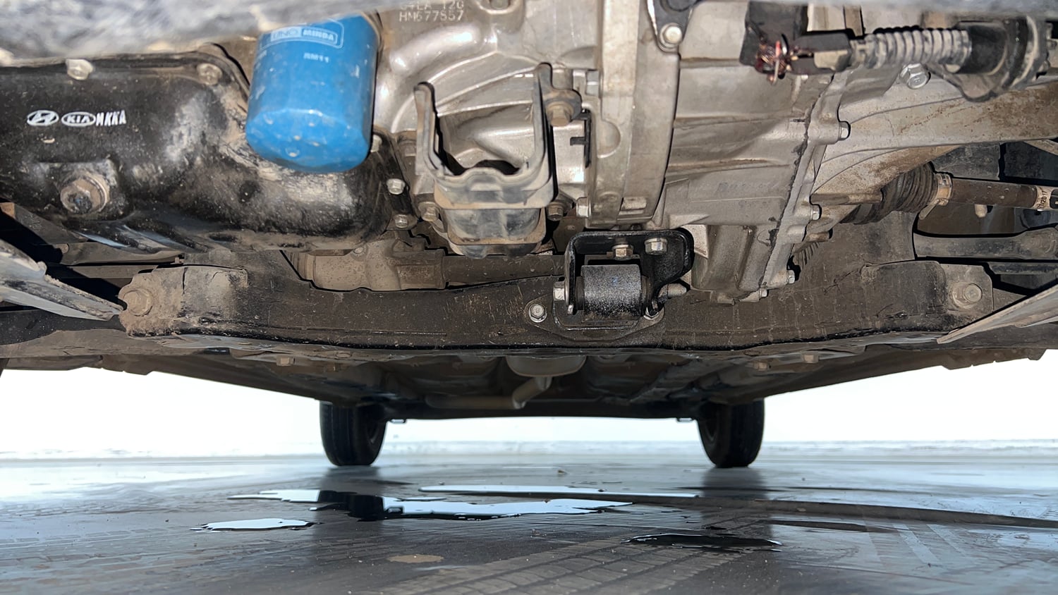 Used 2018 Hyundai Grand i10 Magna 1.2 Kappa VTVT Petrol Manual extra FRONT LEFT UNDERBODY VIEW