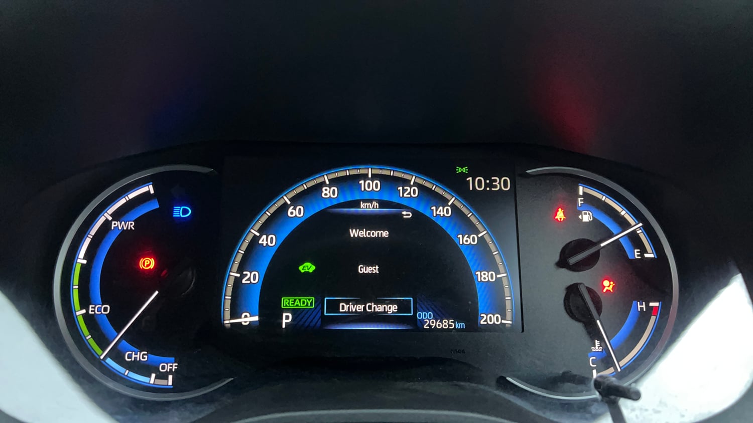 Used 2023 Toyota Innova Hycross VX Hybrid 7 STR Hybrid Automatic interior CLUSTERMETER VIEW