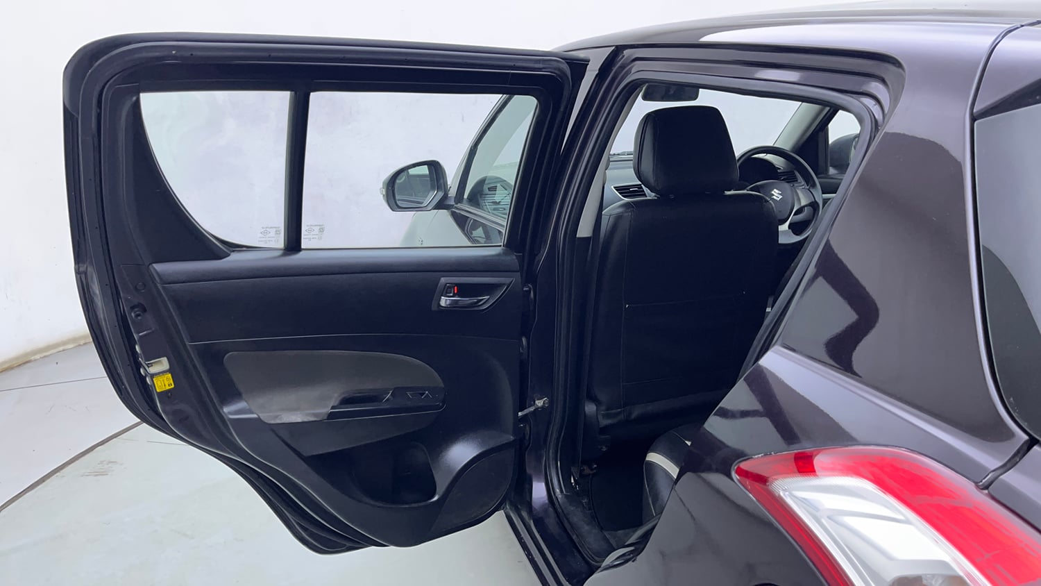 Used 2015 Maruti Suzuki Swift VDi Diesel Manual interior LEFT REAR DOOR OPEN VIEW