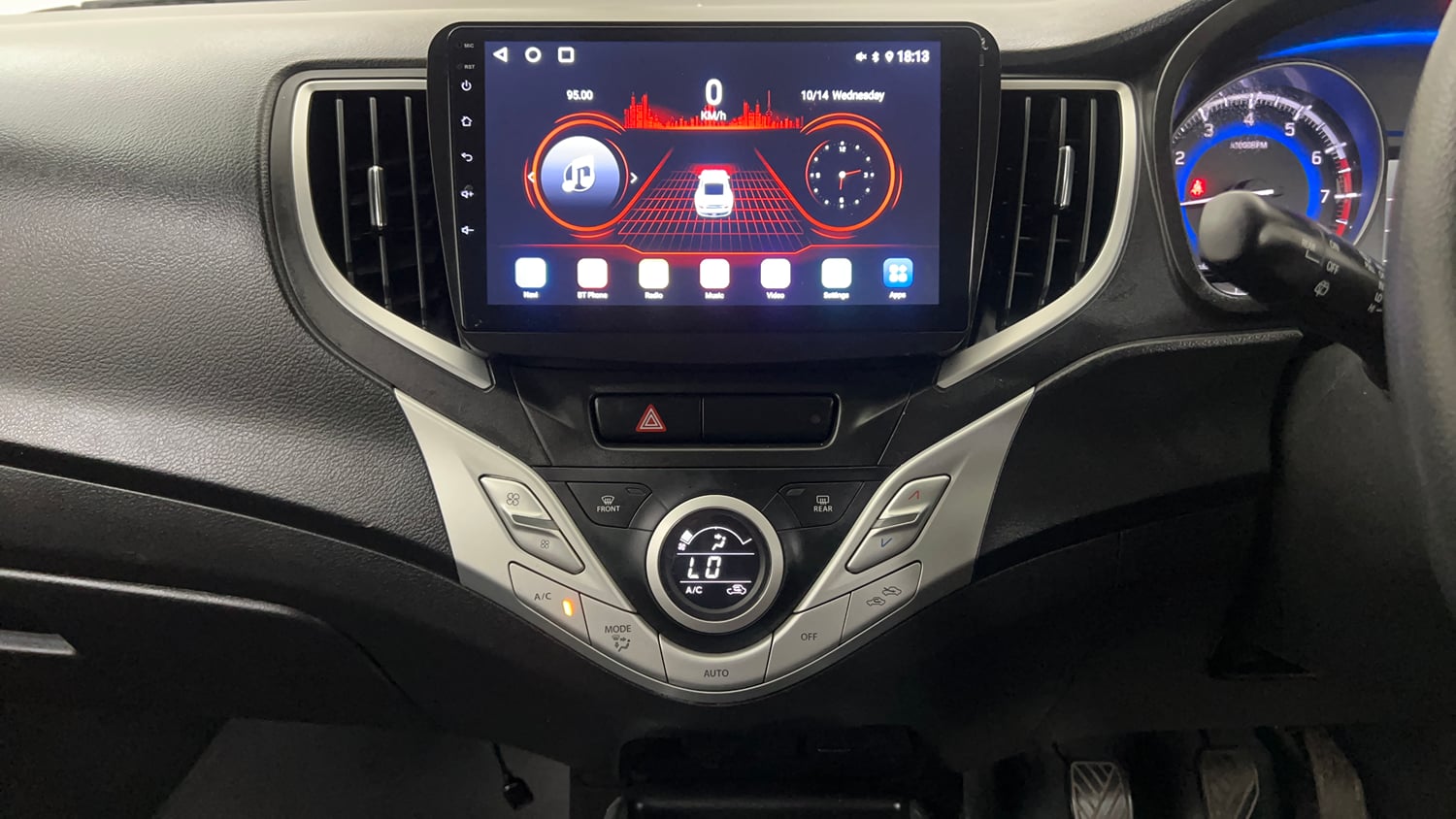 Used 2016 Maruti Suzuki Baleno Delta Petrol+CNG (Outside Fitted) Cng Manual interior MUSIC SYSTEM & AC CONTROL VIEW