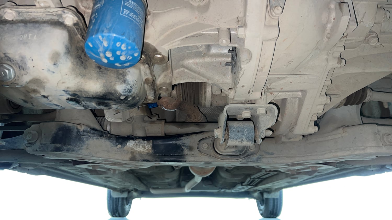 Used 2022 Hyundai Grand i10 Nios Sportz 1.2 Kappa VTVT Petrol Manual extra FRONT LEFT UNDERBODY VIEW