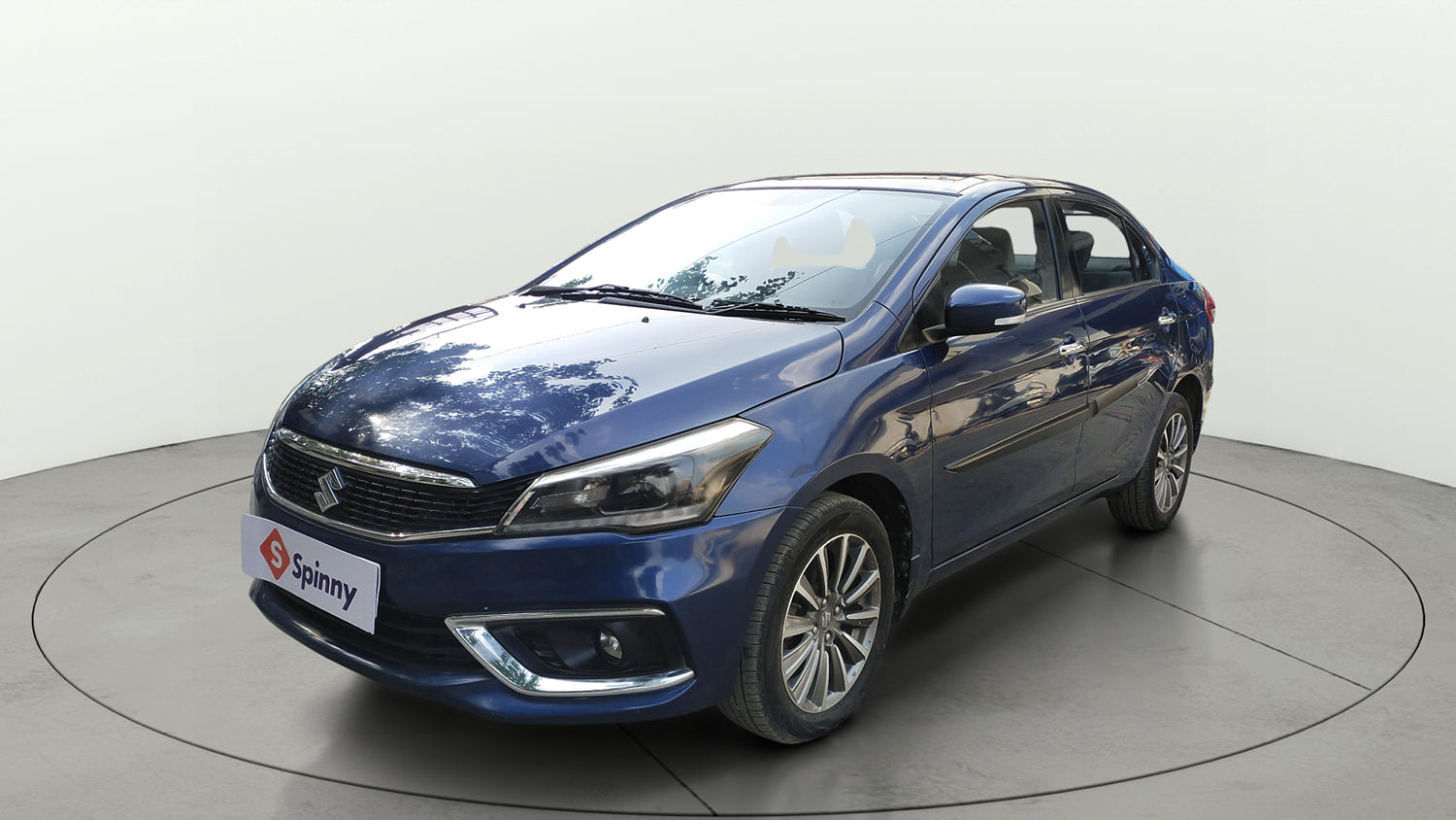 Used 2021 Maruti Suzuki Ciaz Alpha 1.5 Petrol Manual exterior LEFT FRONT CORNER VIEW