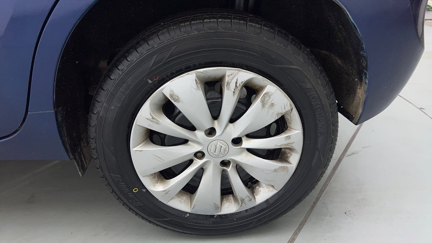 Used 2018 Maruti Suzuki Baleno Delta 1.2 Petrol Manual tyres LEFT REAR TYRE RIM VIEW