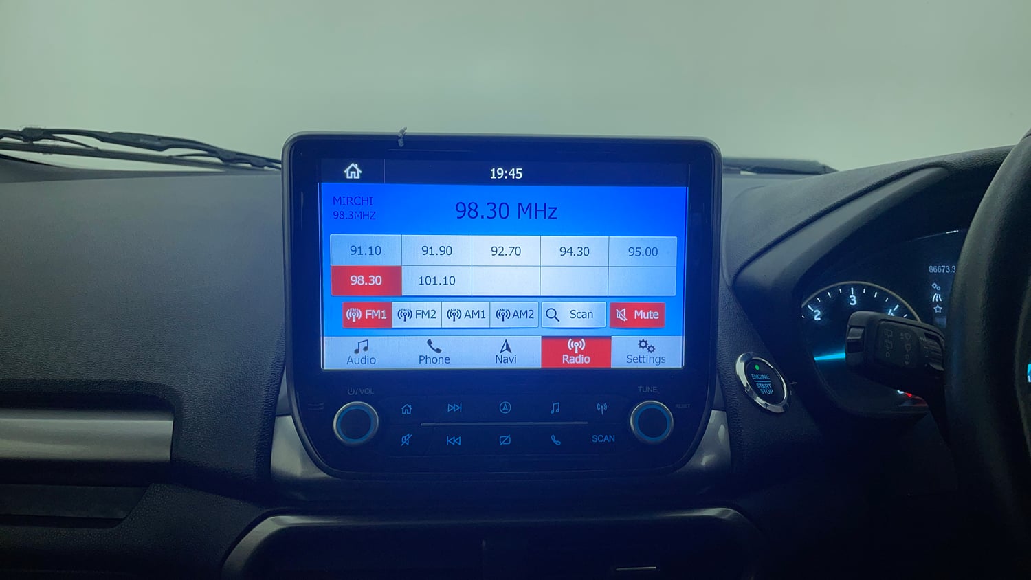 Used 2019 Ford EcoSport Titanium 1.5L TDCi Diesel Manual interior MUSIC SYSTEM & AC CONTROL VIEW