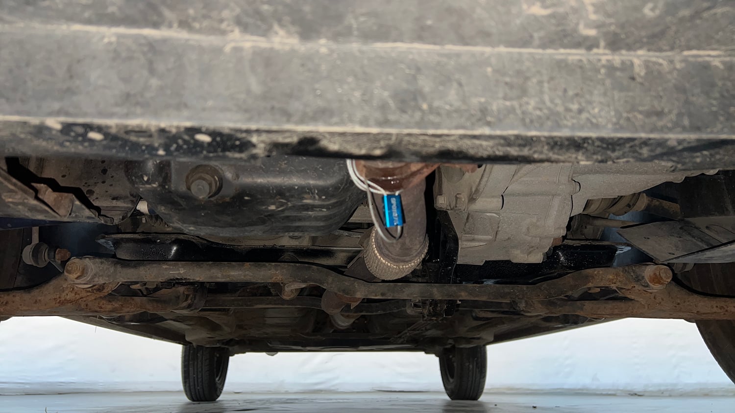 Used 2018 Tata Tiago Revotron XE Petrol Manual extra FRONT LEFT UNDERBODY VIEW