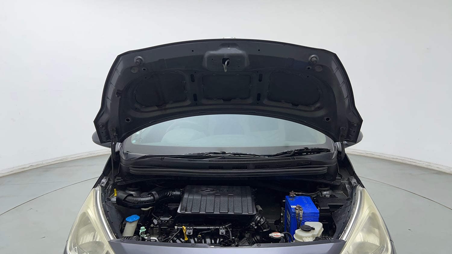 Used 2015 Hyundai Grand i10 Magna 1.2 Kappa VTVT Petrol Manual engine ENGINE & BONNET OPEN FRONT VIEW