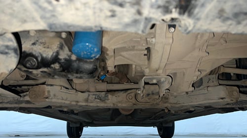 Used 2022 Hyundai Aura SX 1.2 CNG Cng Manual extra FRONT LEFT UNDERBODY VIEW
