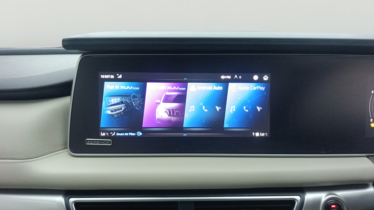 Used 2022 Mahindra XUV700 AX 7 Petrol AT 7 STR Petrol Automatic interior MUSIC SYSTEM & AC CONTROL VIEW