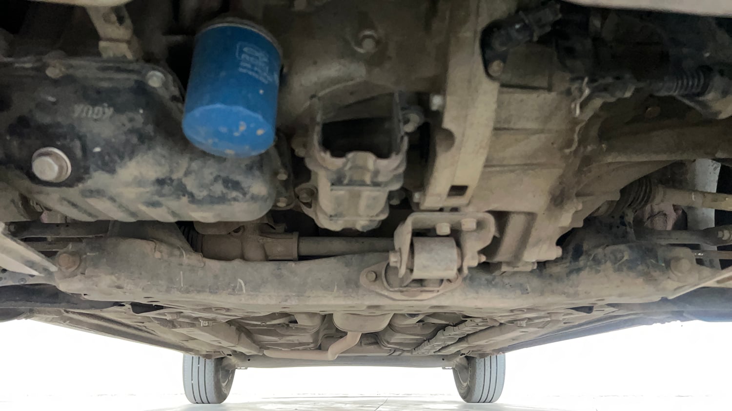 Used 2016 Hyundai Xcent SX 1.2 (O) Petrol Manual extra FRONT LEFT UNDERBODY VIEW