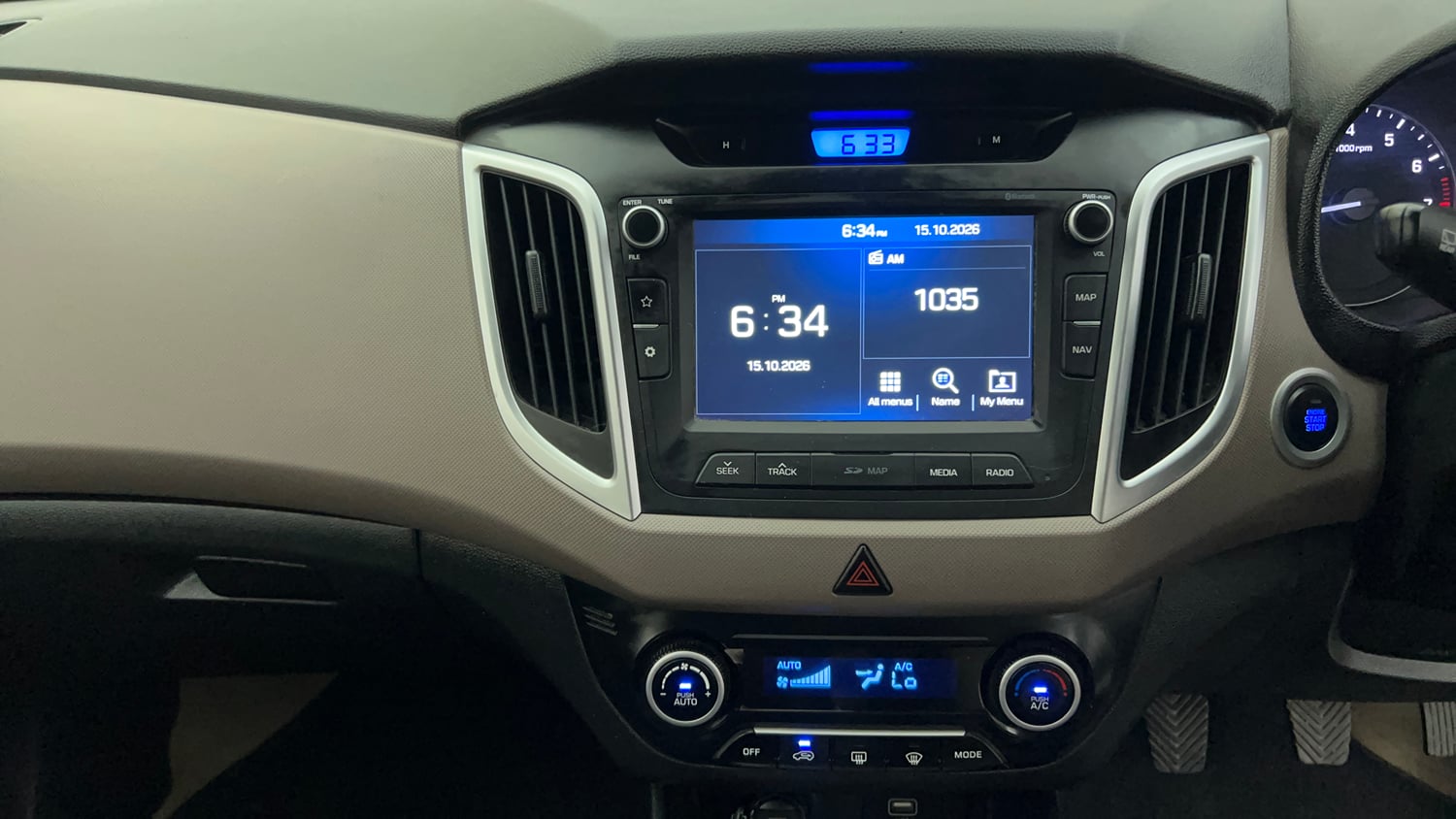 Used 2019 Hyundai Creta SX 1.6 Petrol Petrol Manual interior MUSIC SYSTEM & AC CONTROL VIEW