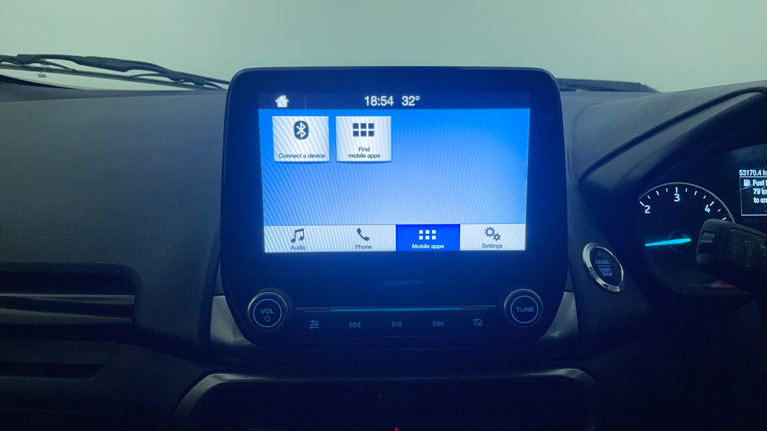 Used 2019 Ford EcoSport Titanium + 1.5L TDCi Diesel Manual interior MUSIC SYSTEM & AC CONTROL VIEW