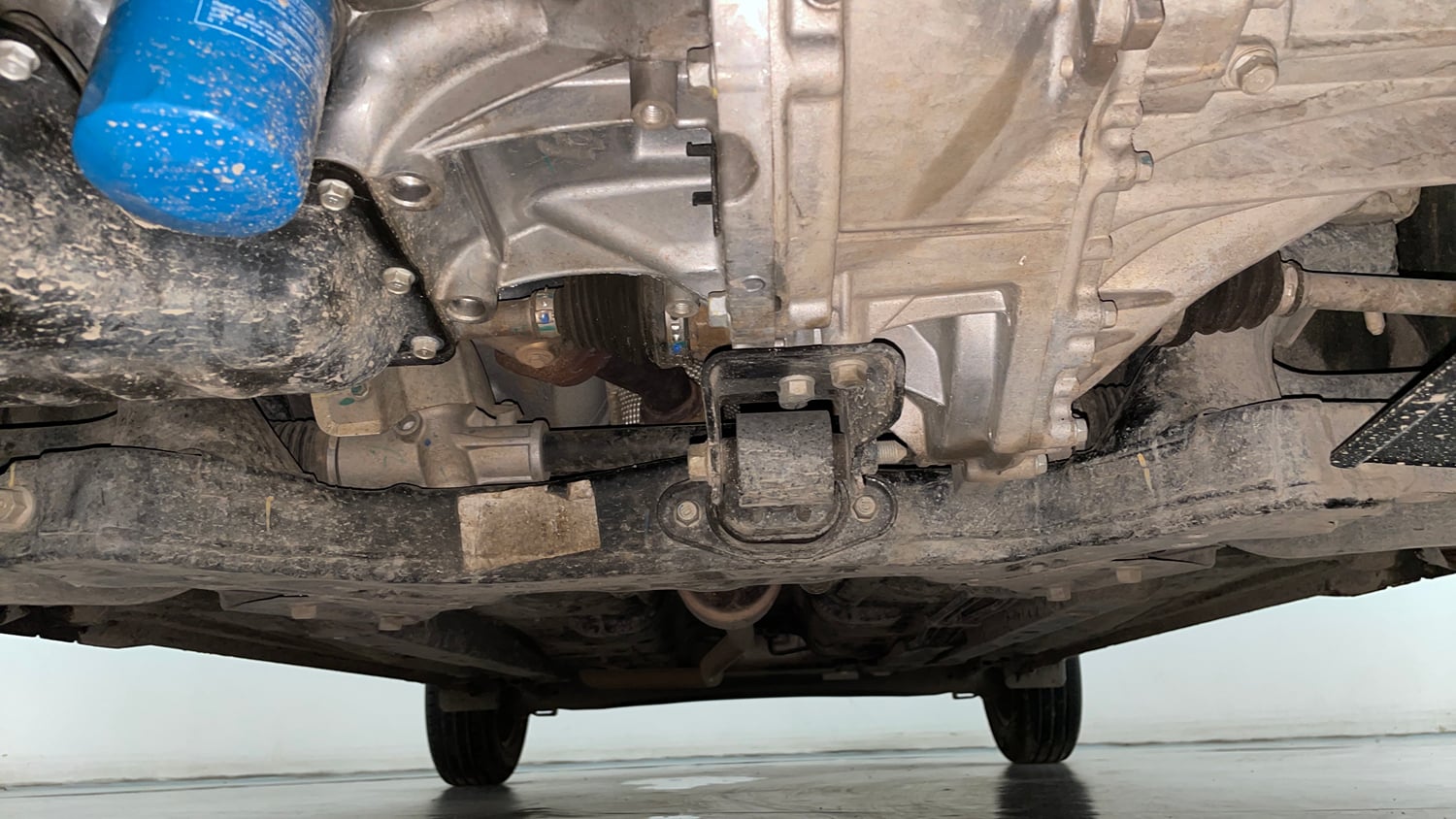 Used 2022 Hyundai Grand i10 Nios Magna 1.2 Kappa VTVT Petrol Manual extra FRONT LEFT UNDERBODY VIEW