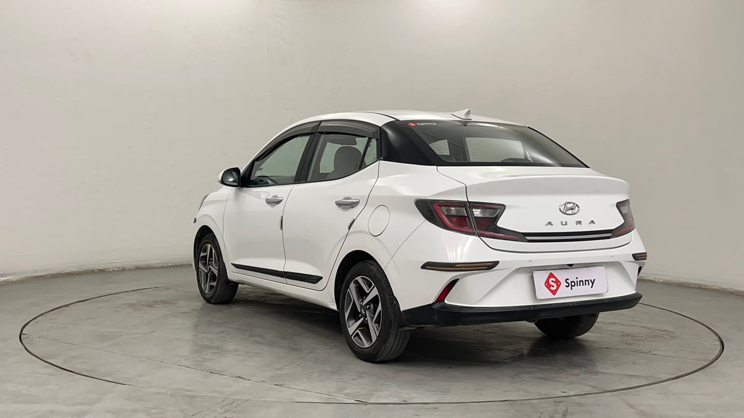 Used 2021 Hyundai Aura SX 1.2 Petrol Petrol Manual exterior LEFT REAR CORNER VIEW